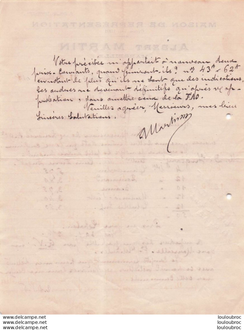 MARSEILLE 1918 MAISON DE REPRESENTATION ALBERT MARTIN - 1900 – 1949