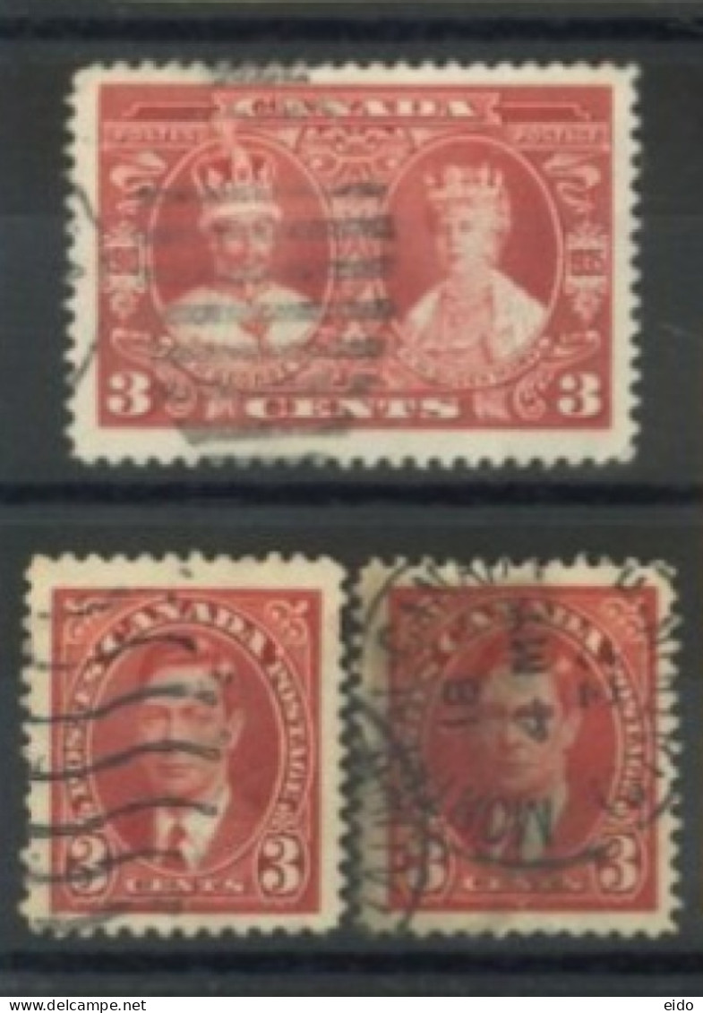 CANADA - 1935/37, KING GEORGE V & QUEEN MARY, & KING GEORGE V STAMPS SET OF 3, USED. - Used Stamps