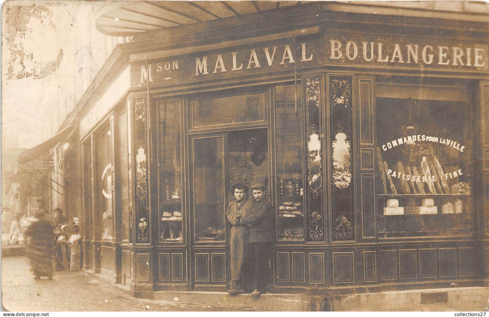 BOULANGERIE- CARTE PHOTO-  MAISON MALAVAL A SITUER - Winkels