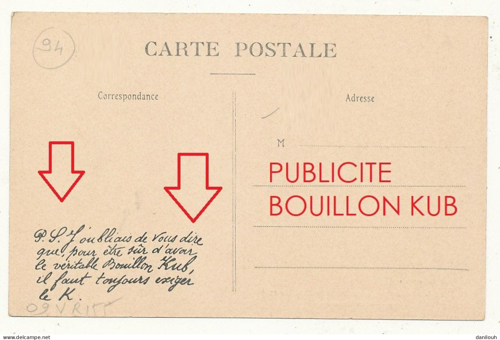 94 // IVRY   La Banlieue Parisienne Inondée Février 1910 / 241  / Publicité Bouillon KUB Au Verso - Ivry Sur Seine