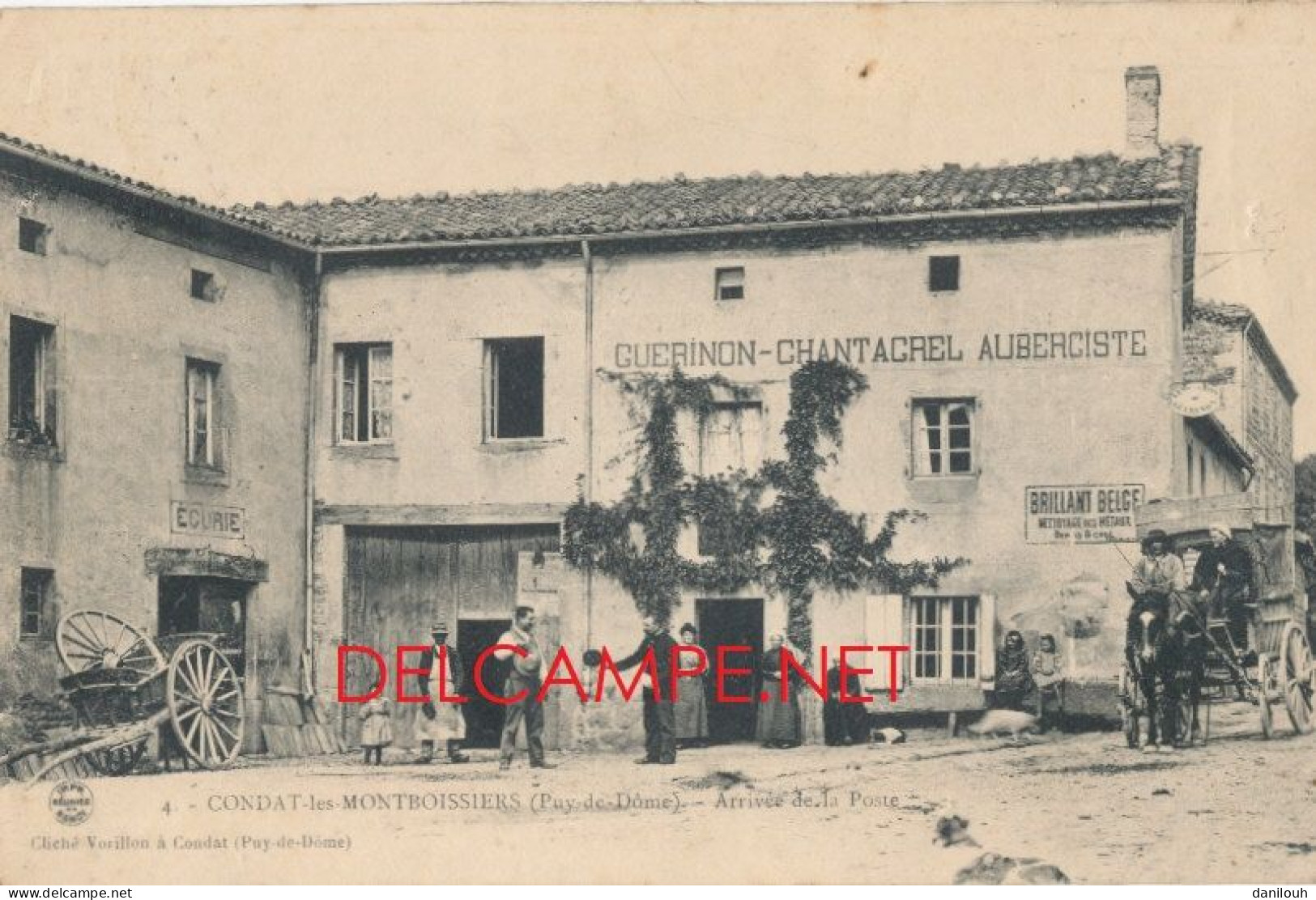 63 // CONDAT LES MONTBOISSIERS   Arrivée De La Poste / GUERINON CHANTACREL AUBERGISTE - Other & Unclassified