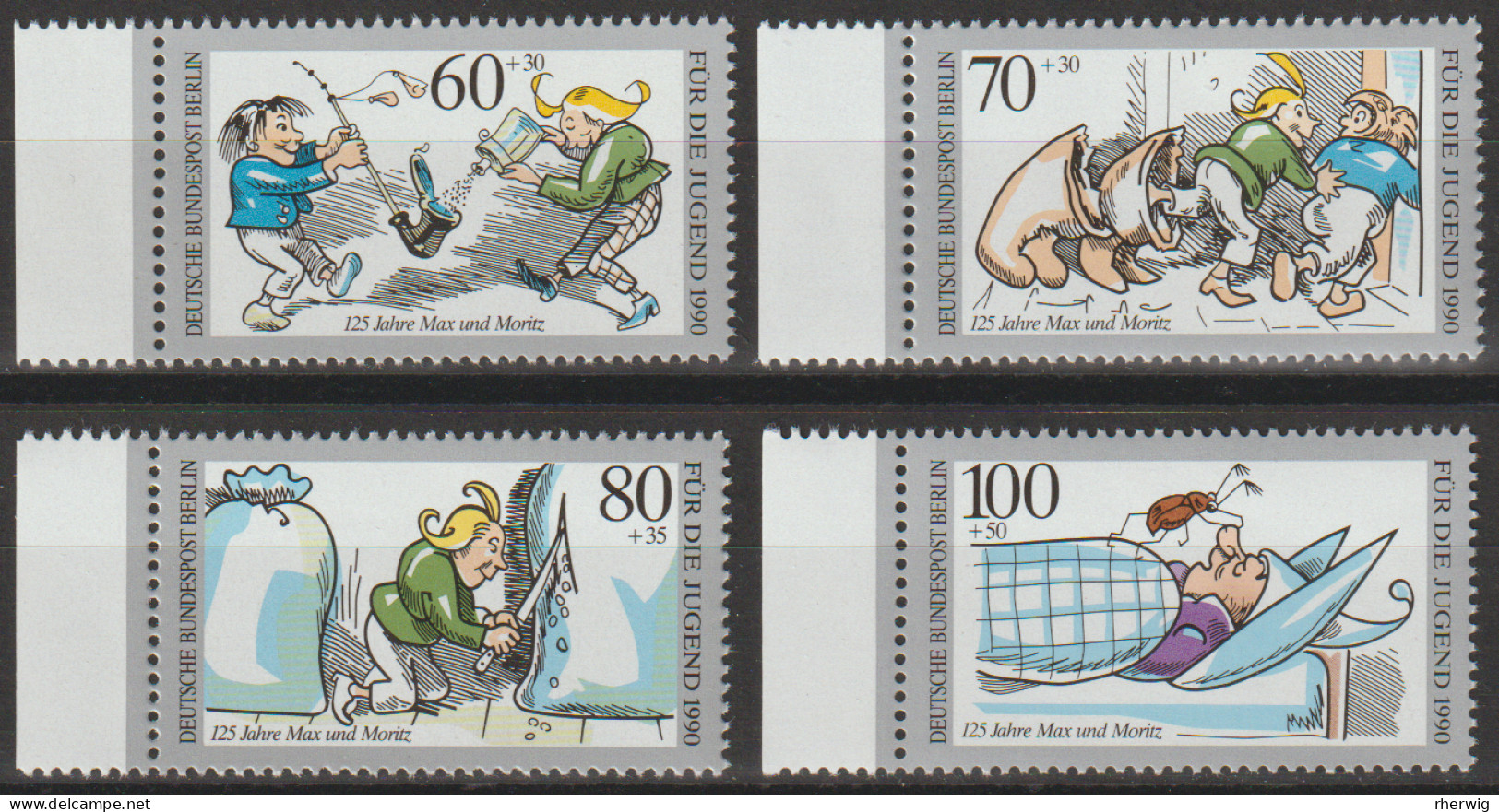 Berlin, 1990, Mi.Nr. 868-871 ** -  Ein Satz Mit Seitenrand Links "Jugend: Max Und Moritz" - Unused Stamps