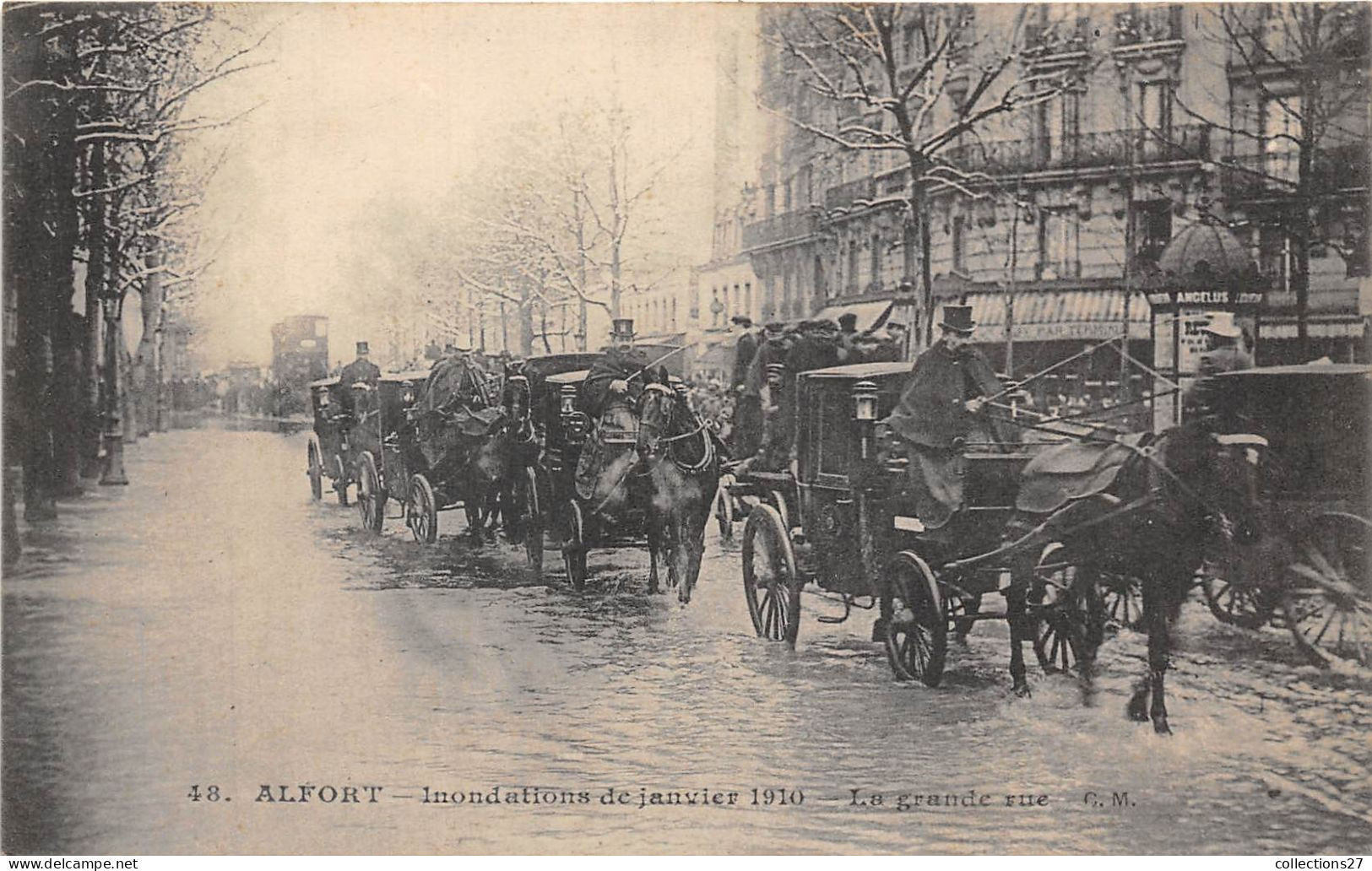 94-ALFORT- INONDATIONS DE JANVIER 1910- LA GRANDE RUE - Maisons Alfort