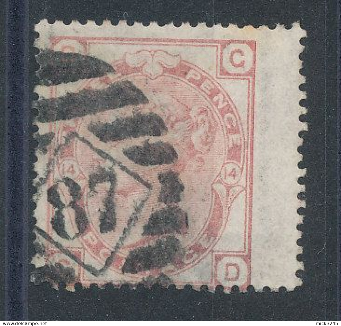 GB  N°51 Victoria 3p Rose De 1873 Planche 14 - Usados