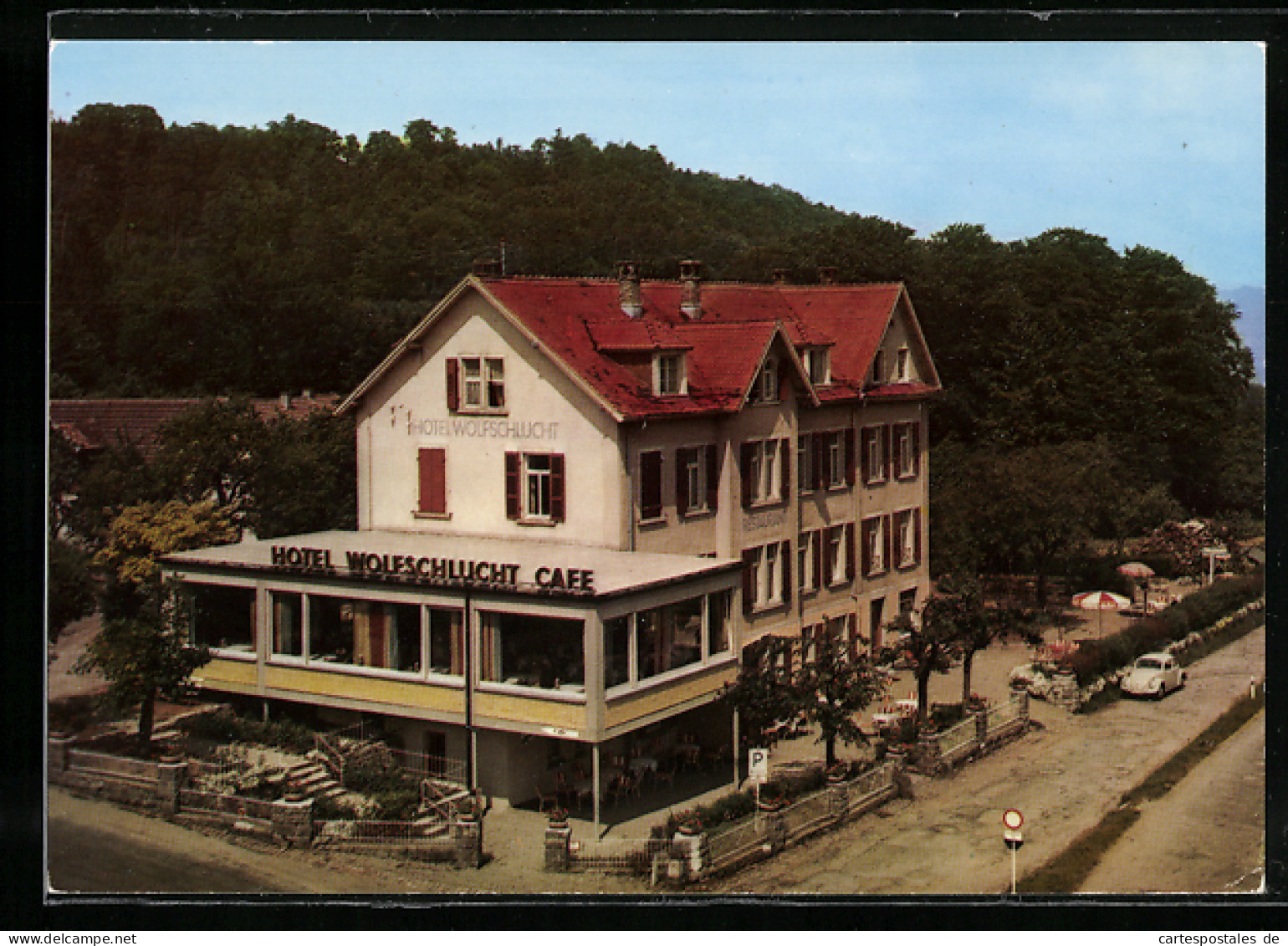 AK Ebersteinburg /Baden-Baden, Hotel Wolfschlucht Cafè  - Baden-Baden
