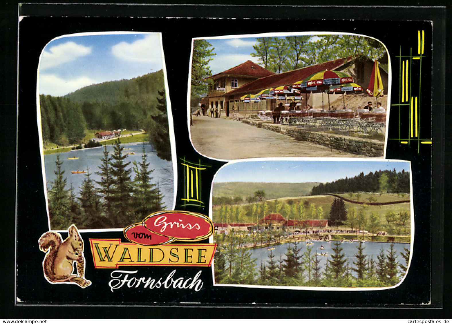 AK Fornsbach /Württ., Cafè-Restaurant Waldsee In Drei Ansichten  - Bad Waldsee