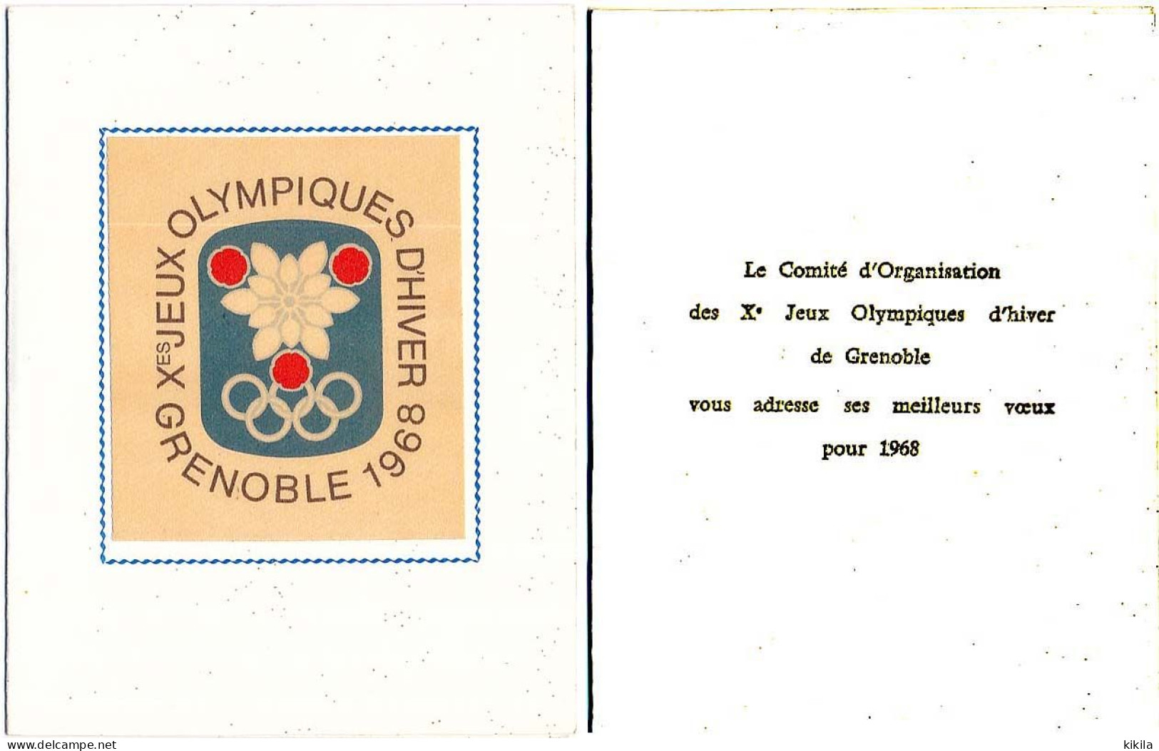 Carte De Vœux Du COJO Pour 1968 Des X° Jeux Olympiques D'Hiver De Grenoble 1968 Olympic Games 68 - Sonstige & Ohne Zuordnung