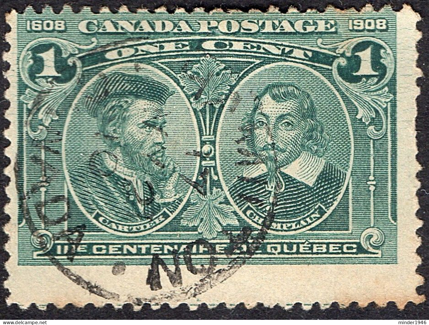 CANADA 1908 KEDVII 1c Blue-Green SG189 Used - Oblitérés