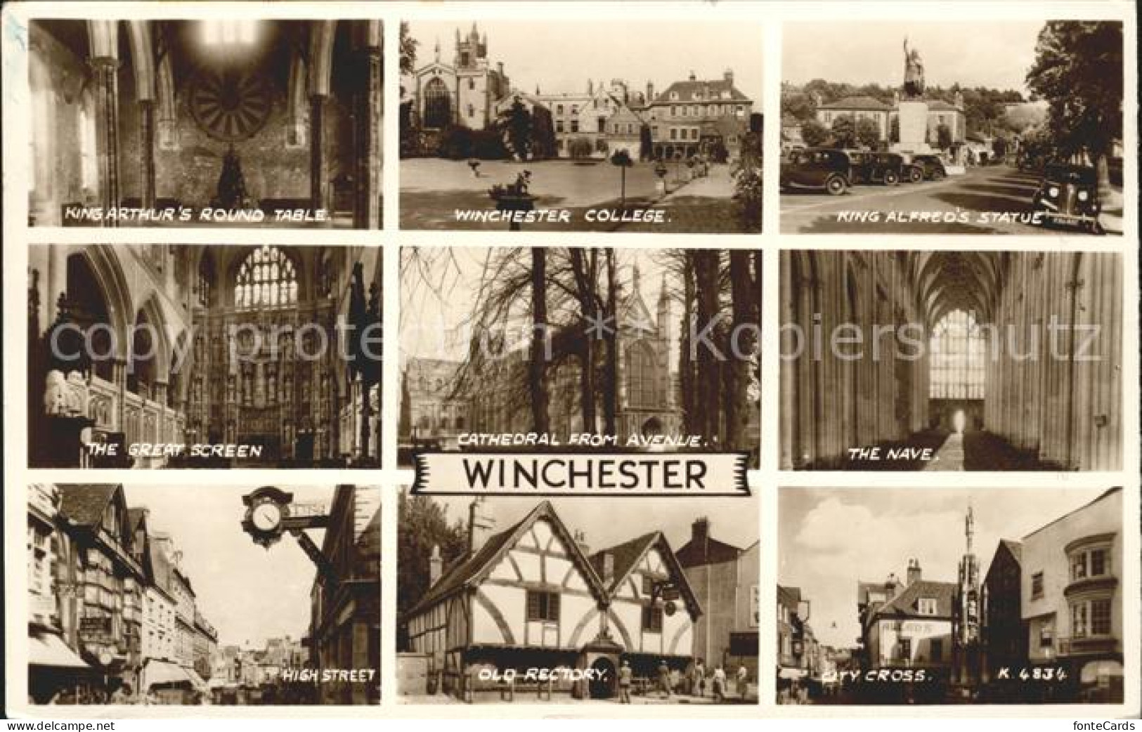 11774888 Winchester King Arthur College Statue Cathedral High Street City Cross  - Otros & Sin Clasificación