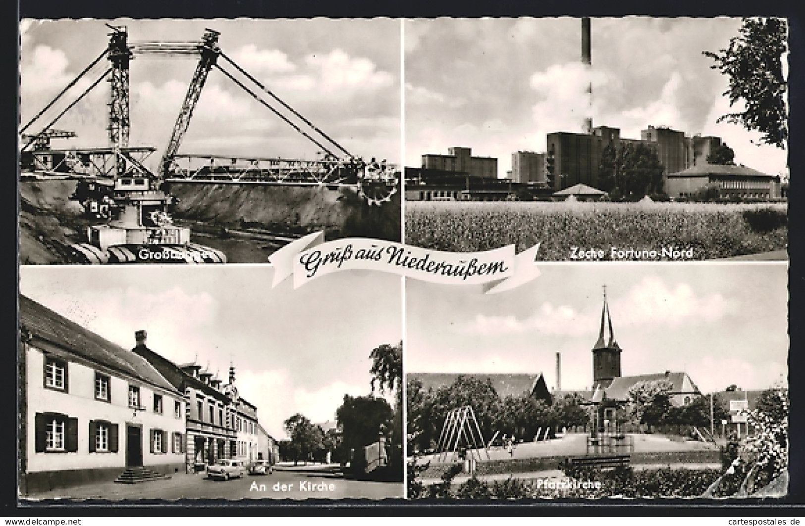 AK Niederaussem, Zeche Fortuna-Nord, Pfarrkirche, An Der Kirche, Grossbagger  - Mines