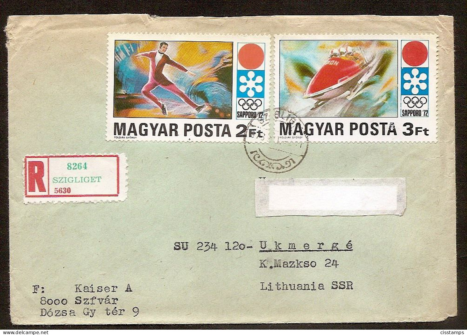 Hungary 1972●Olympic Games Sapporo 72●R-Cover - Winter 1972: Sapporo