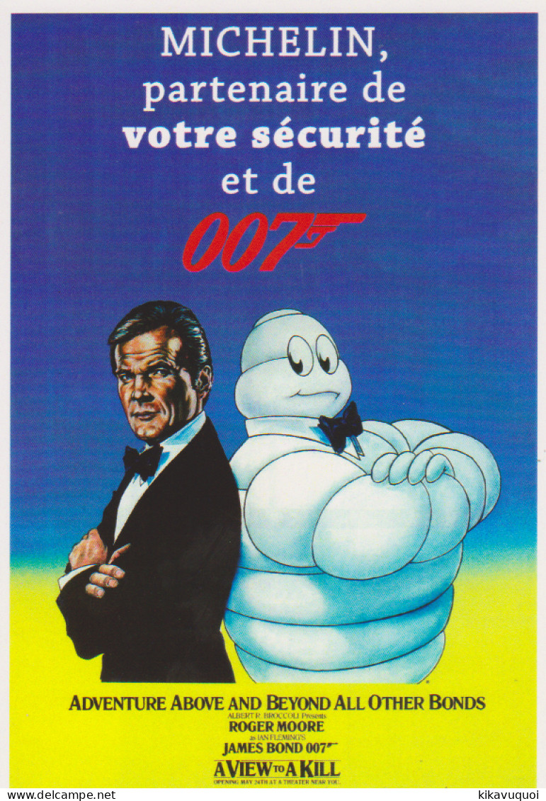 MICHELIN BIBENDUM JAMES BOND 007 ROGER MOORE - Carte Postale 10X15 CM NEUF - Passenger Cars