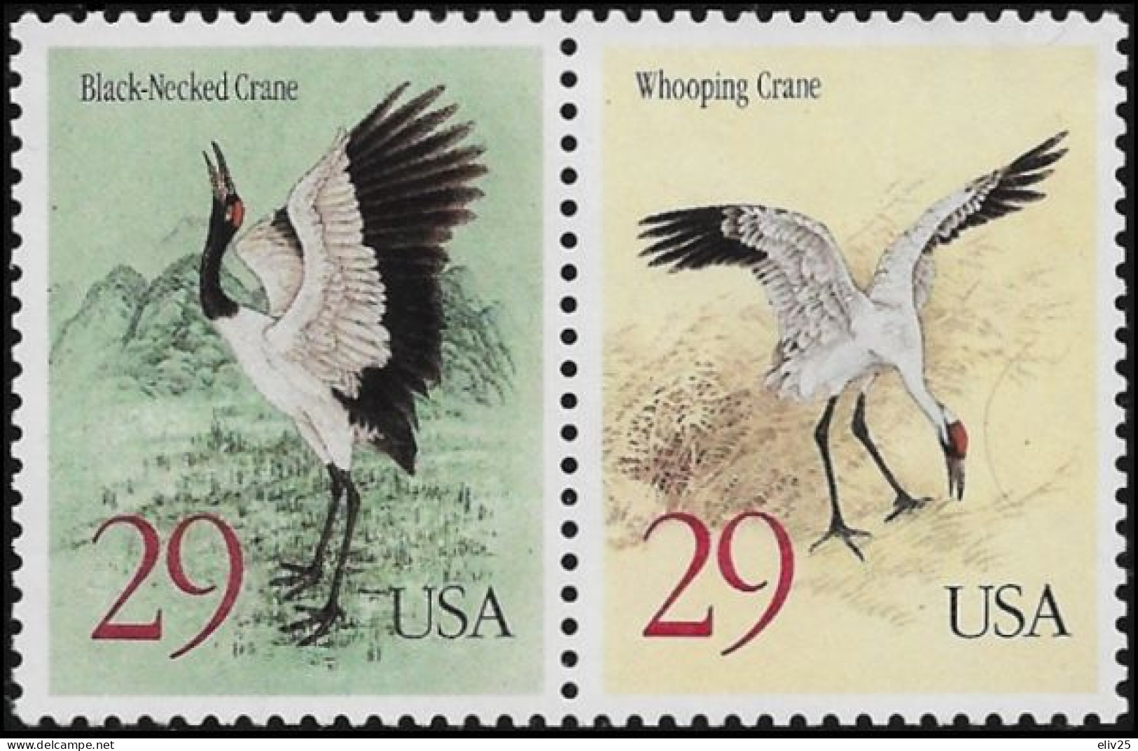 USA 1994, Birds Cranes - 2 V. MNH - Grues Et Gruiformes