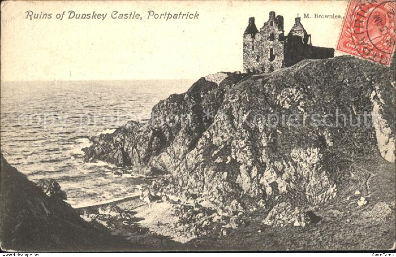 11774757 Portpatrick Ruins Of Dunskey Castle Stempel Auf AK Portpatrick - Other & Unclassified