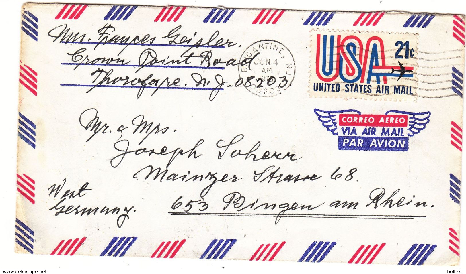 Etats Unis - Lettre De 1973 ? - Oblit Brigantine - - Lettres & Documents
