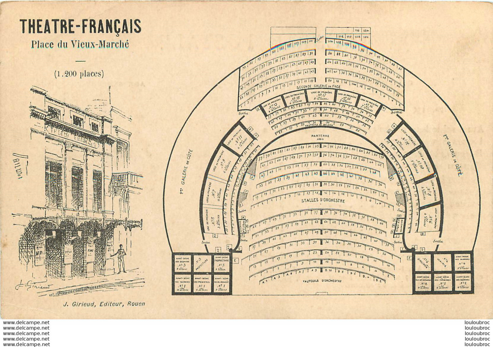 ROUEN LE THEATRE FRANCAIS PLACE DU VIEUX MARCHE  EDITION J. GIRIEUD - Rouen