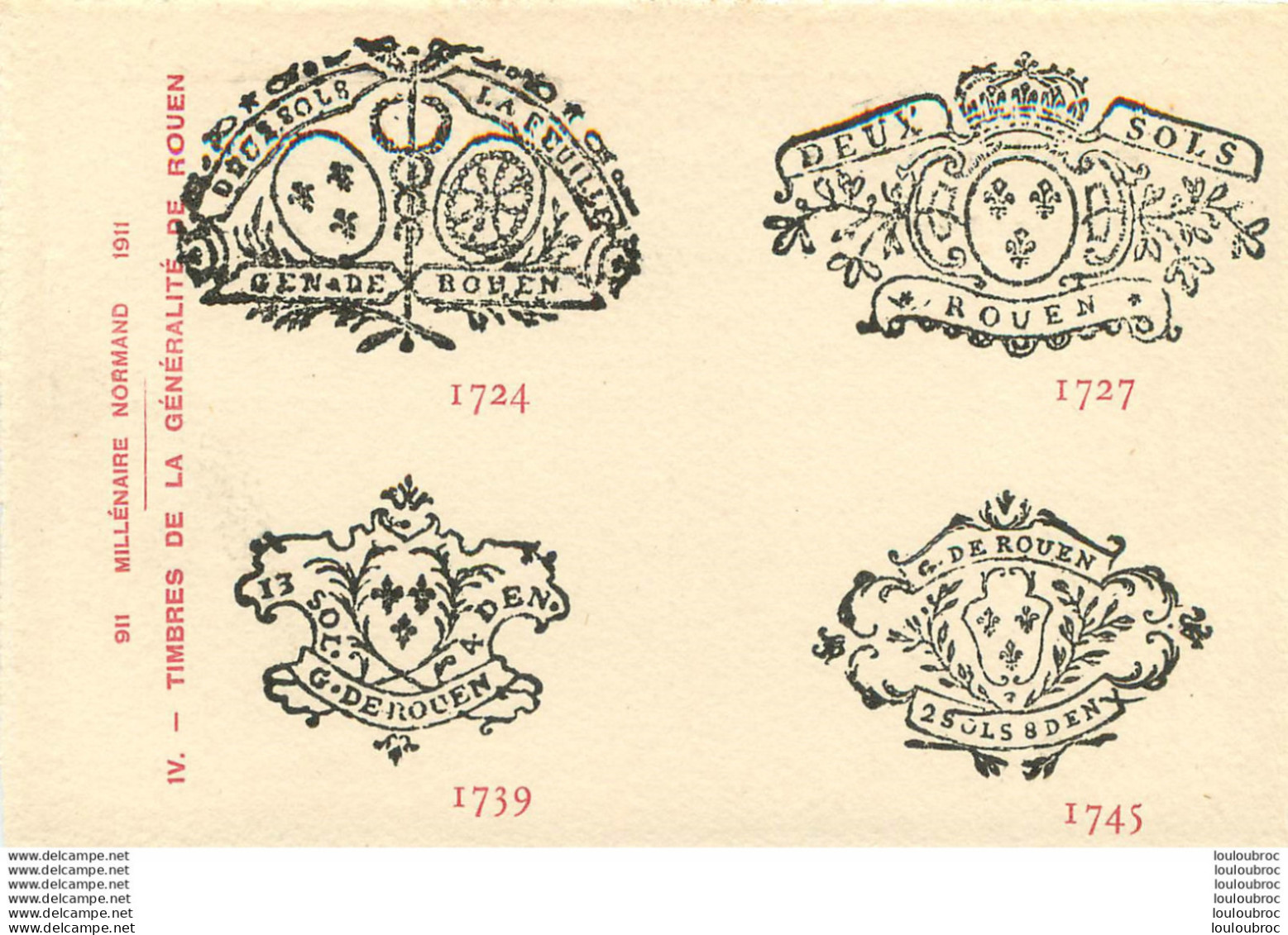 MILLENAIRE NORMAND TIMBRES DE LA GENERALITE DE ROUEN  N°4 - Seals Of Generality