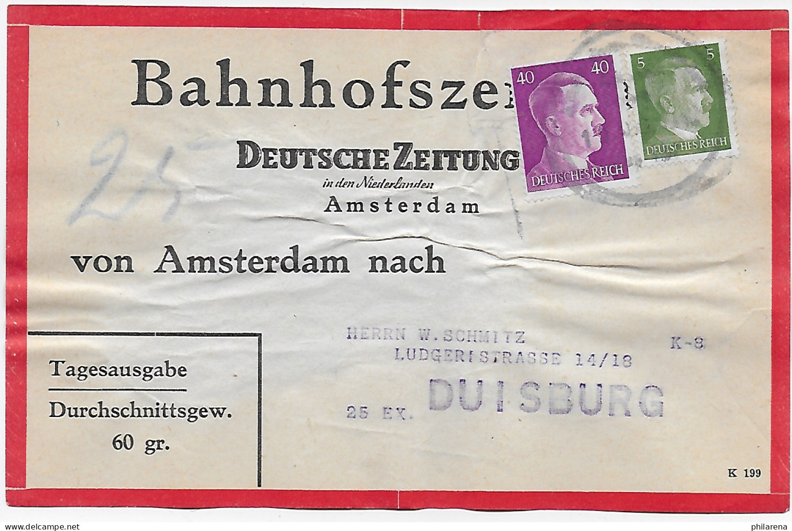 Bahnhofszeitung: Niederlande 1942, 25 Stück Deutsche Zeitung, Amsterdam Feldpost - Feldpost 2. Weltkrieg