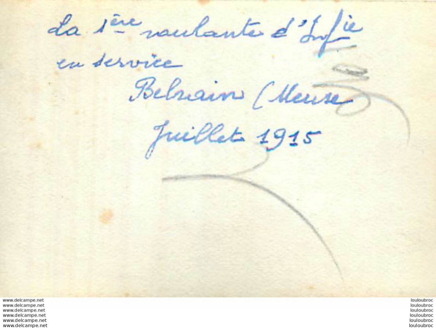 BELRAIN MEUSE LA 1ere ROULANTE D'INFANTERIE EN SERVICE  07/1915 PHOTO ORIGINALE  6.50 X 5 CM REF1 - Guerre, Militaire