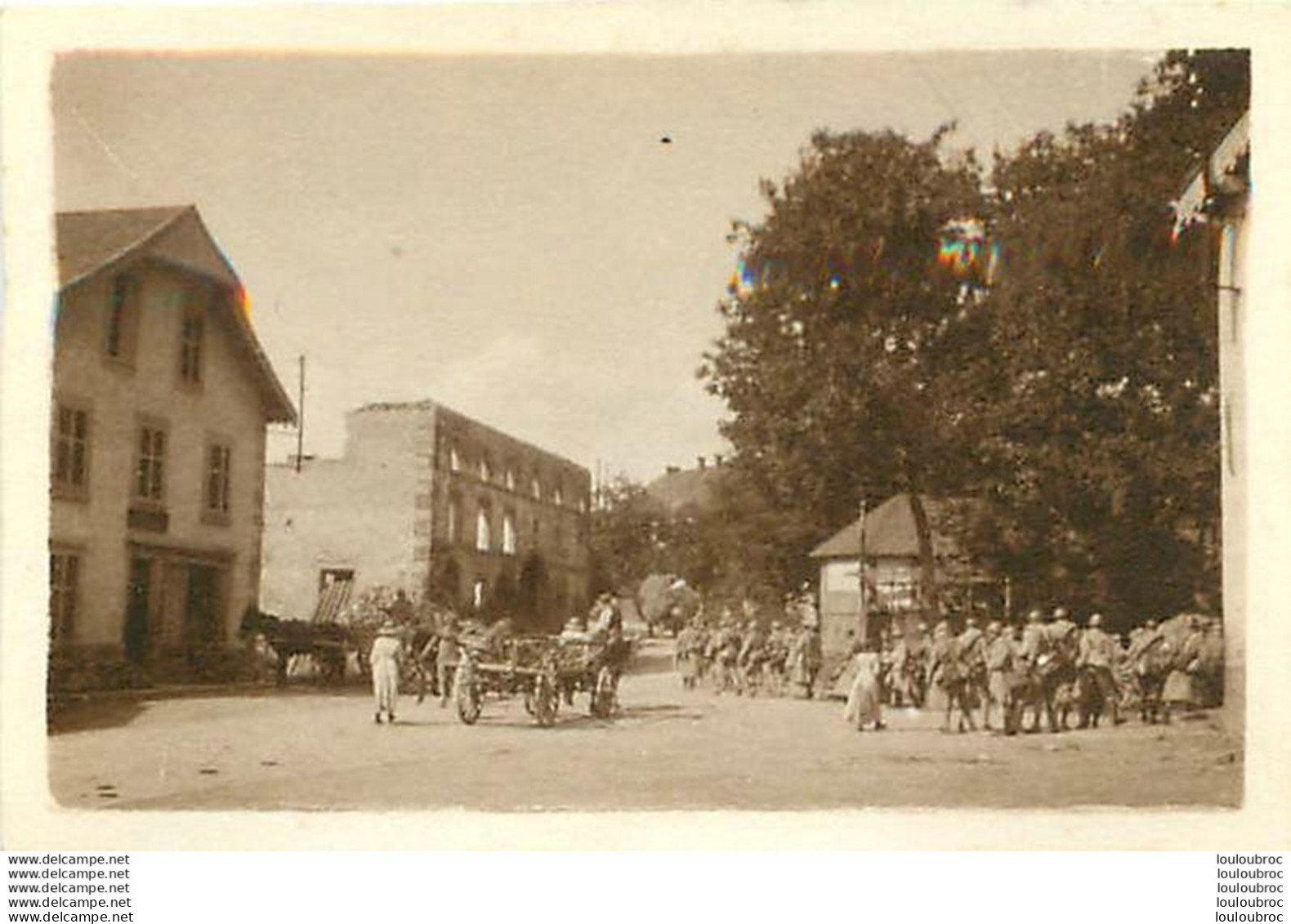 BAN DE LAVELINE VOSGES DEPART DES PERMISSIONNAIRES 07/1917 WW1 PHOTO 6.50X4.50 CM Ref58 - Guerre, Militaire