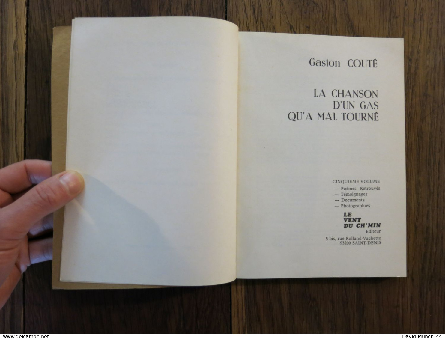 La Chanson D'un Gâs Qu'a Mal Tourné Tome 5 De Gaston Couté. Le Vent Du Ch'min. 1980 - Französische Autoren