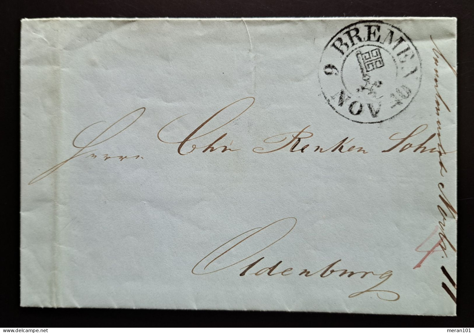 Bermen 1840, Brief Mit Inhalt BREMEN 9. NOV. 40, Feuser 431-24 - Brême