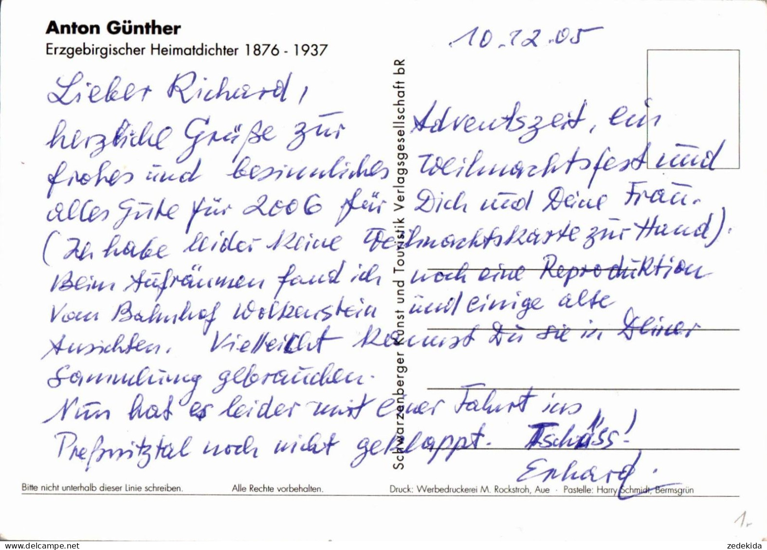 H1915 - Anton Günther Liedkarte - Vergaß Dei Hamit Net .. - Muziek En Musicus