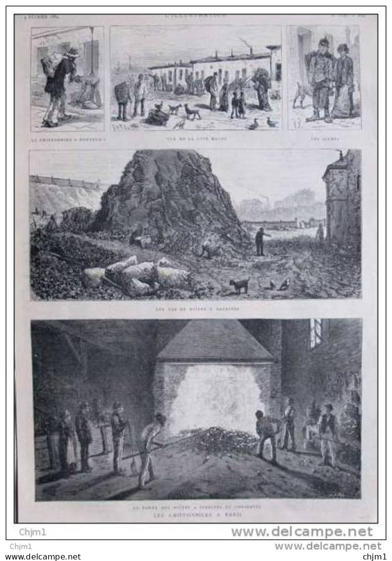 Les Chiffonniers à Paris - Vue De La Cité Maupy- Lumpensammler - Page Original  1884 - Historische Dokumente