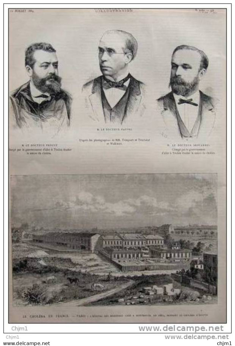Le Cholera En France - Paris - L&acute;hopital Des Mariniers - Page Original  1884 - Historische Dokumente