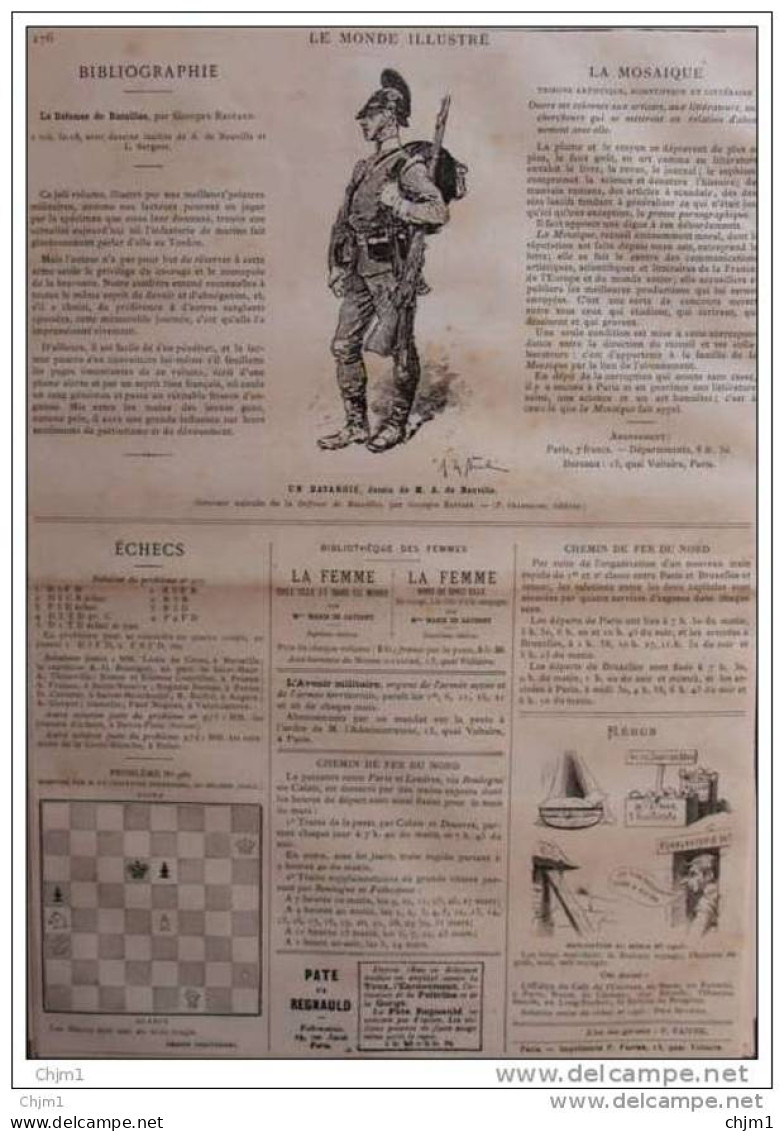 Échecs - Problème N° 980 Par M. Le Capitaine Sprengers Au Helder - Schach - Chess - Page Original 1884 - Documents Historiques