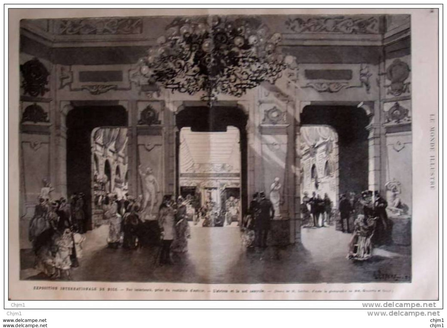 Exposition Internationale De Nice - Vue Intérieure, Prise Du Vestibule D&acute;entrée - Page Original 1884 - 2 - Historische Dokumente