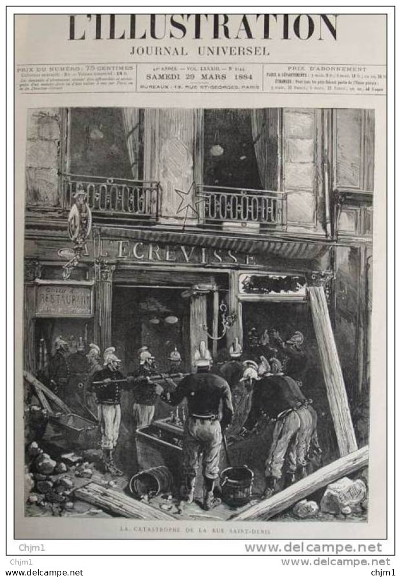 La Catastrophe De La Rue Saint-Denis - Après L&acute;explosion - Page Original  - 1884 - Historische Dokumente