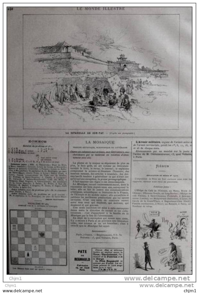 Échecs - Problème N° 984 Par M. J. Dutreix à Limoges - Schach - Chess - Page Original 1884 - Documents Historiques