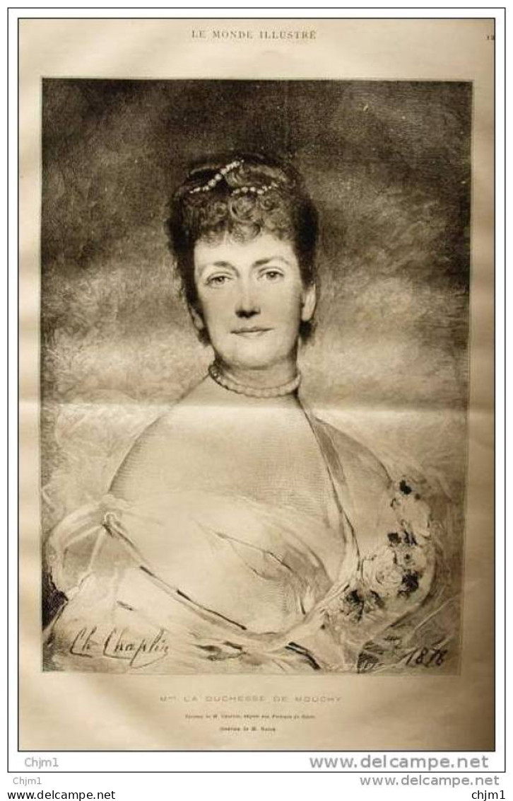 Mme La Duchesse De Mouchy -  Page Original 1884 - Documents Historiques