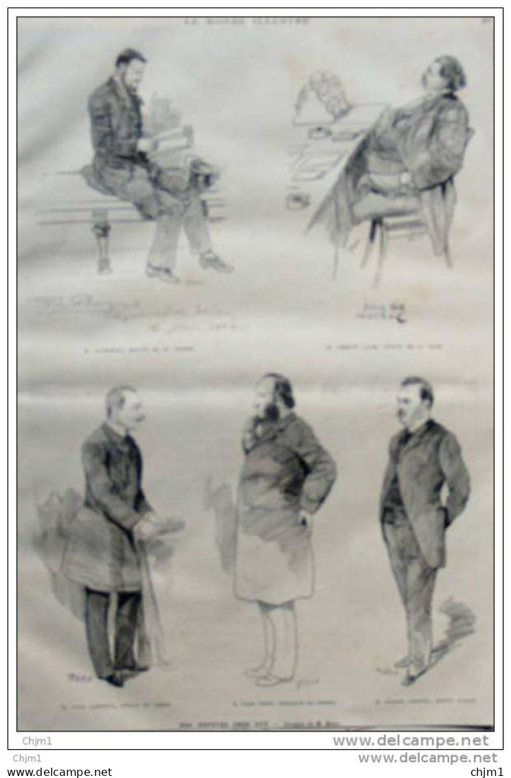 Nos Députés Chez Eux - M. Bourgeois - Germain Cassé - Louis Andrieux - Jules Ferry - Page Original - 1884 - Historische Dokumente