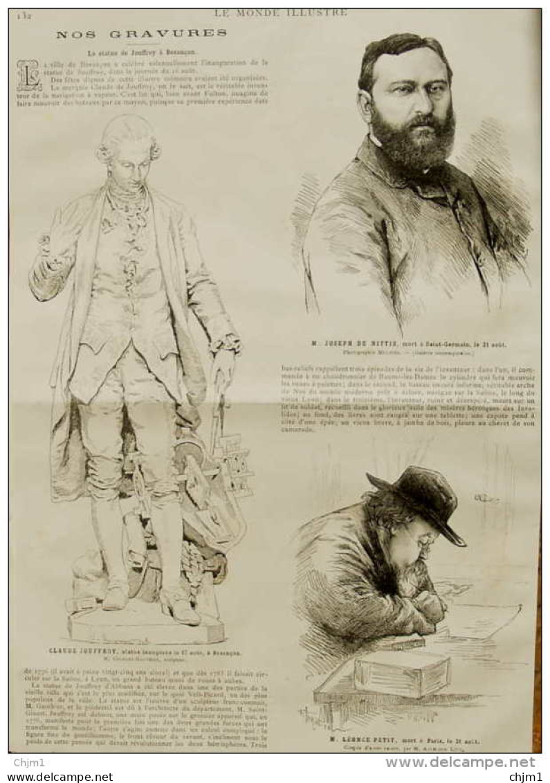 Joseph De Nittis Mort à Saint-Germain - Léonce Petit, Mort à Paris - Page Original 1884 - Documents Historiques