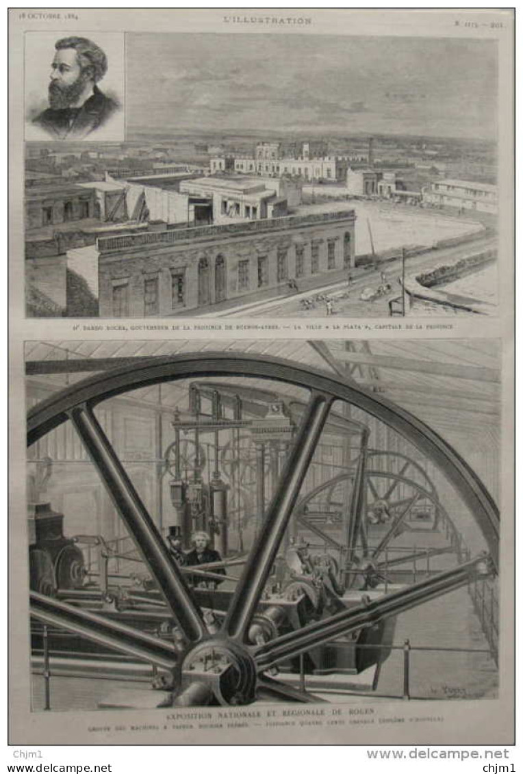 Dr. Dardo Rocha - Exposition Nationale De Rouen - Groupe Des Machines à Vapeur - Page Original - 1884 - Historical Documents