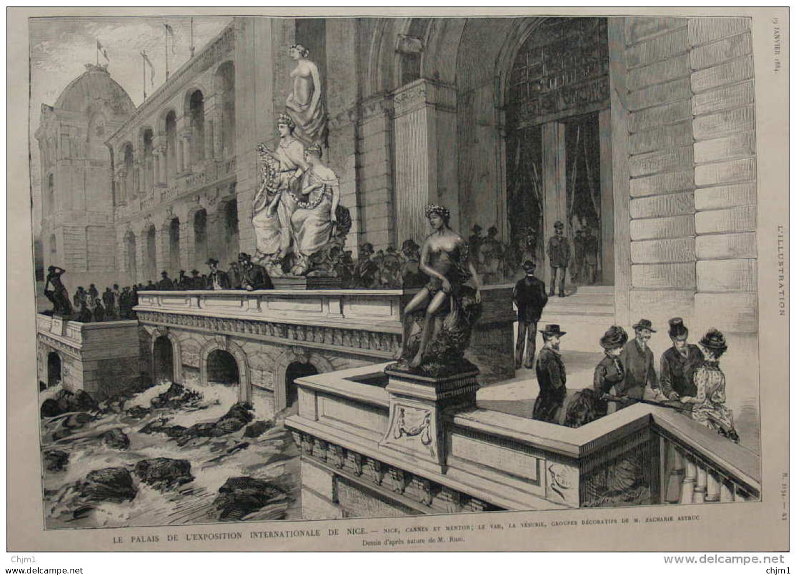 Le Palais De L'exposition Internationale De Nice - Le Var, Le Vesubie - Page Original - 1884 - Documents Historiques
