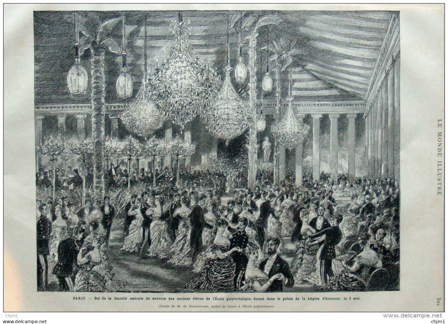 Paris - Bal De La Société Amicale De Secours Des Anciens éléves De L'École Polytechnique -  Page Original - 1884 - Documents Historiques