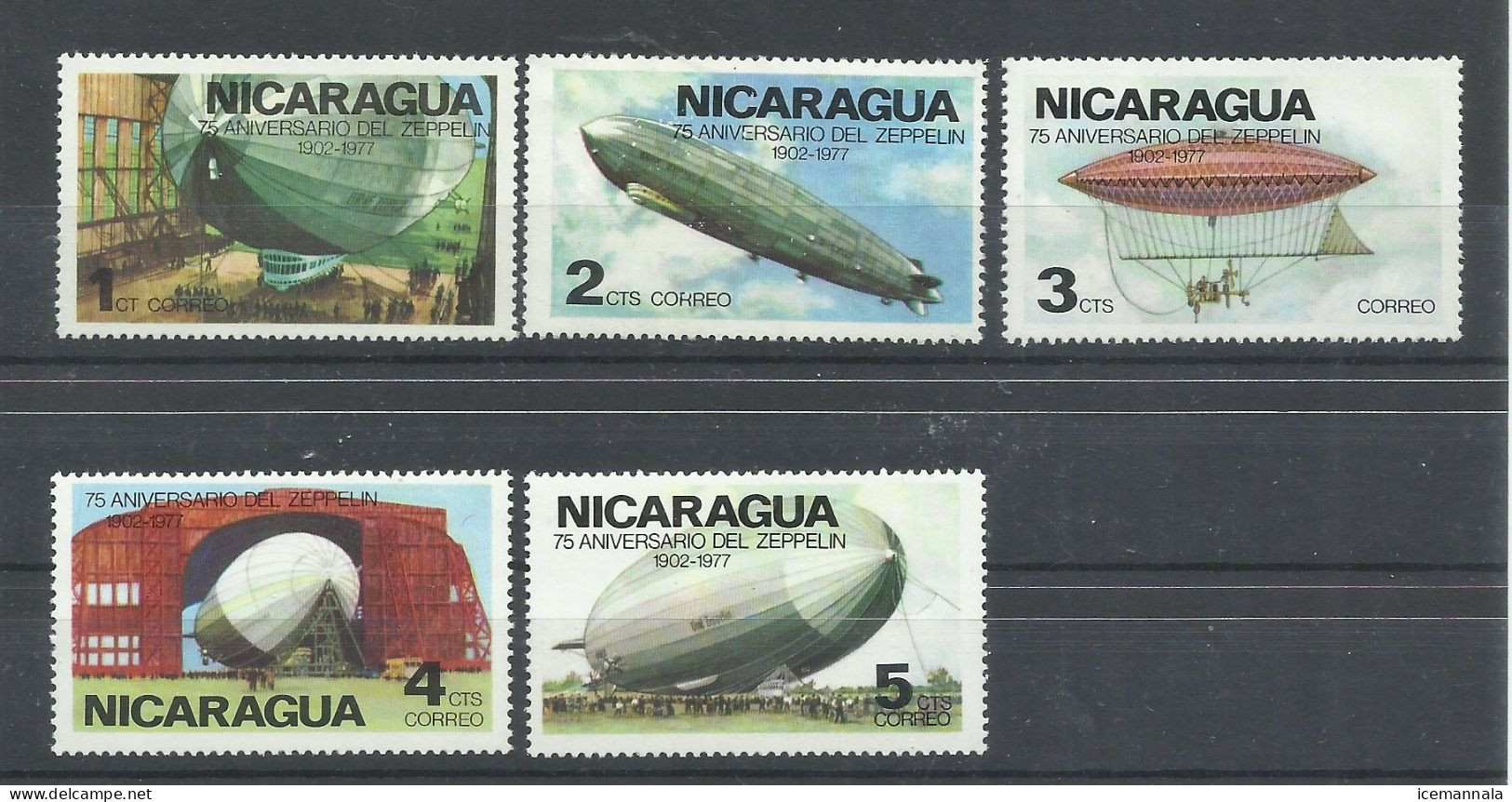 NICARAGUA  YVERT  1064/68   MNH  ** - Zeppelin