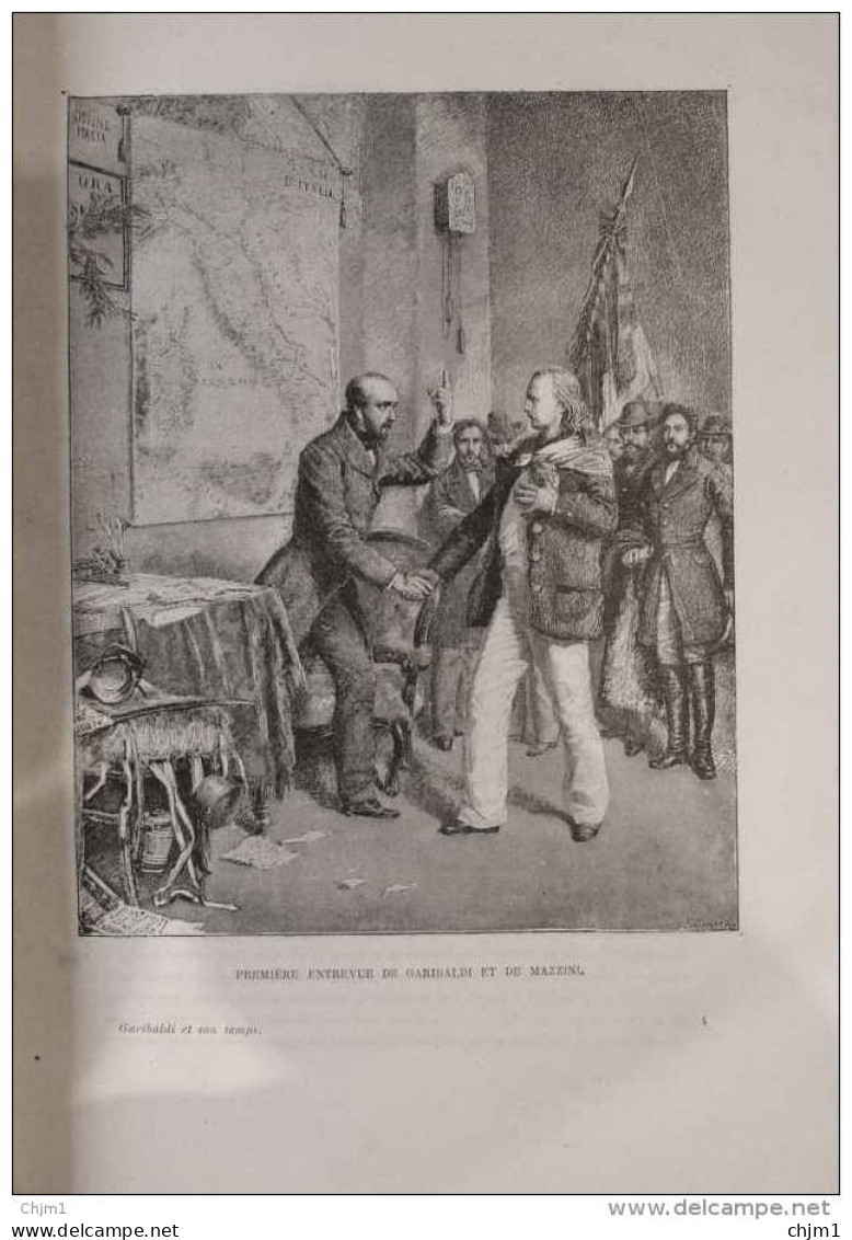 Première Entrevue De Garibaldi Et De Mazzini - Page Original 1884 - Documents Historiques