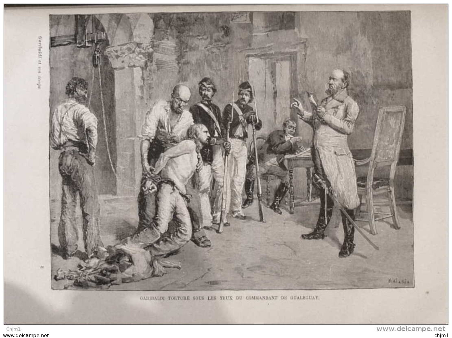 Garibaldi Torturé Sous Les Yeux Du Commandant De Gualeguay - Page Original 1884 - Documentos Históricos