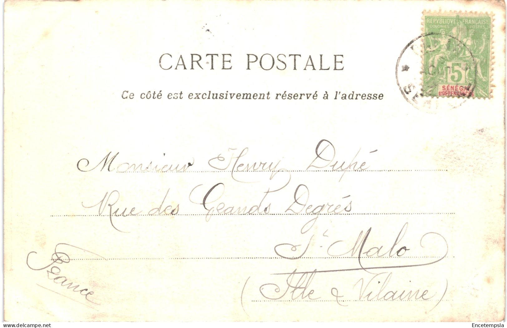 CPA Carte Postale Sénégal Dakar De La Compagnie Française 1904 VM80316ok - Senegal