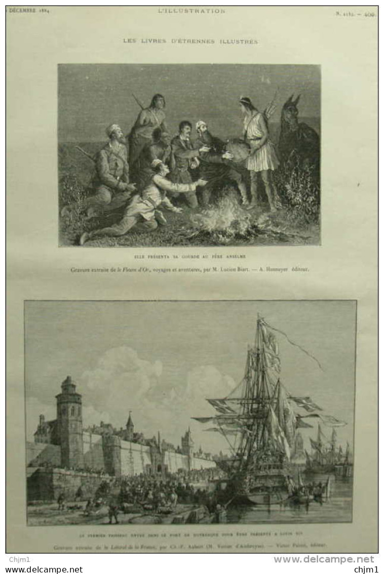 Le Premier Vaisseau Entré Dans Le Port De Dunkerque Pour être Présenté à Louis XIV - Page Original 1884 - Documents Historiques