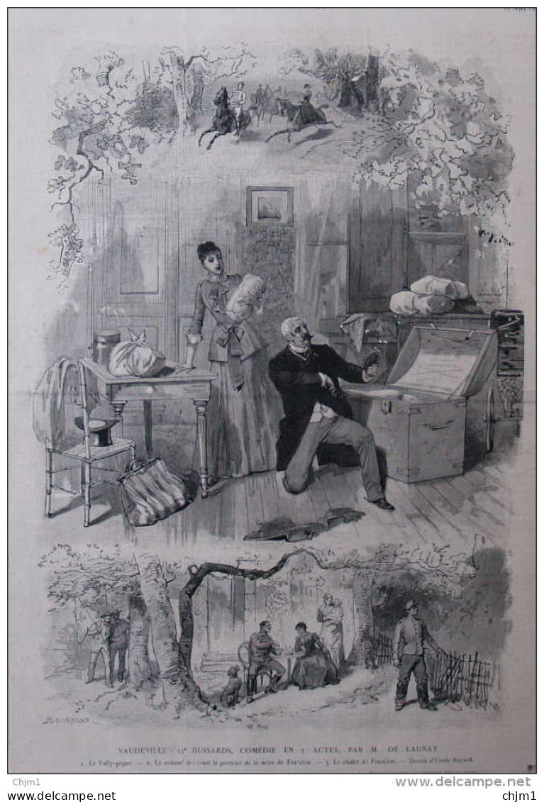 Vaudeville - "15e Hussards", Comédie Par M. De Launay - Page Original - 1884 - Documentos Históricos