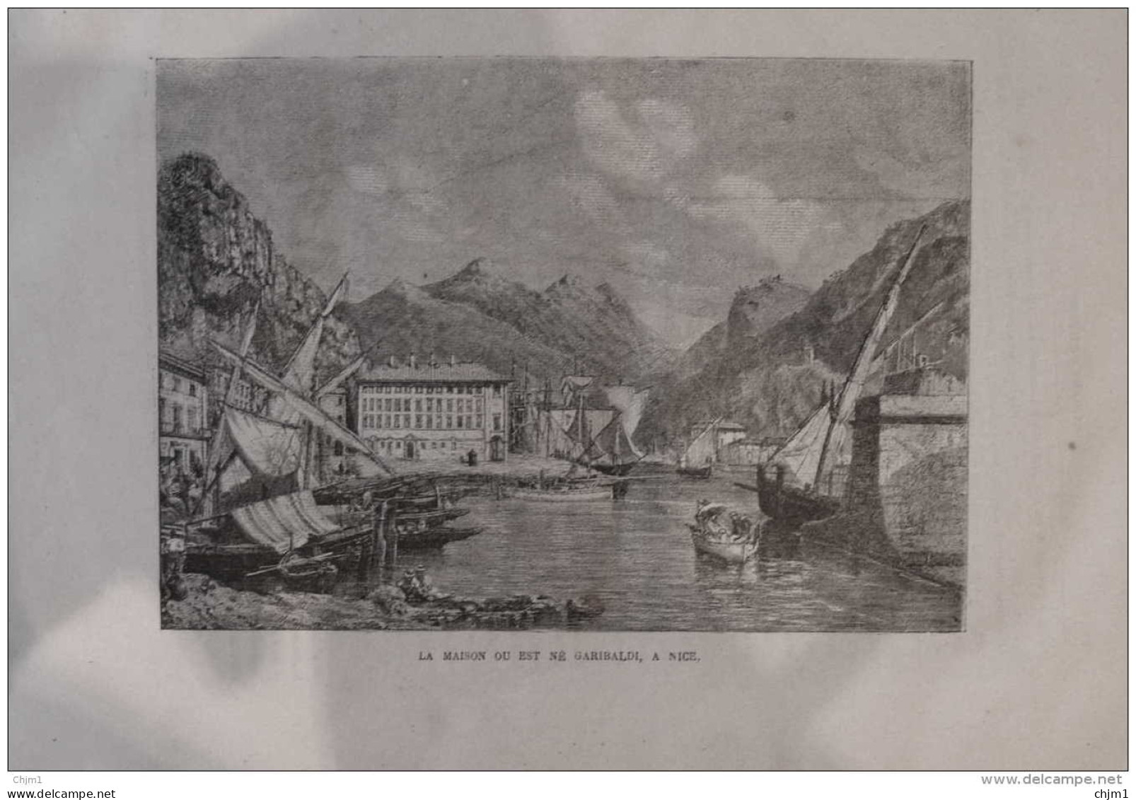 La Maison Ou Est Né Garibaldi, à Nice - Page Original 1884 - Documents Historiques