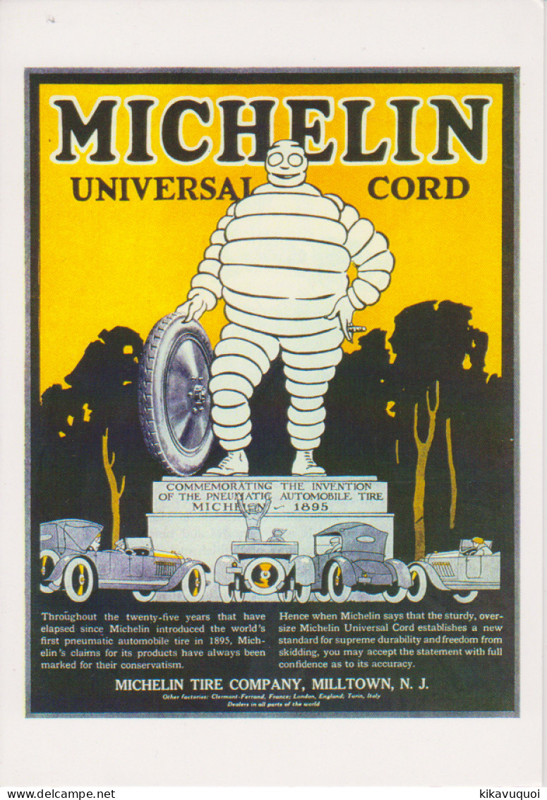 MICHELIN BIBENDUM COMMEMORATION - Carte Postale 10X15 CM NEUF - Passenger Cars