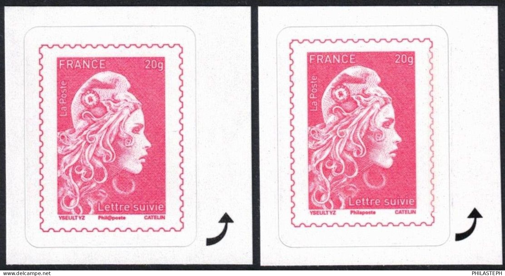 Marianne L'Engagée 2019 / 2021 - Adhésifs Lettre Suivie - YT 1656B Phil@poste Et  YT 1656BA Philaposte - Unused Stamps