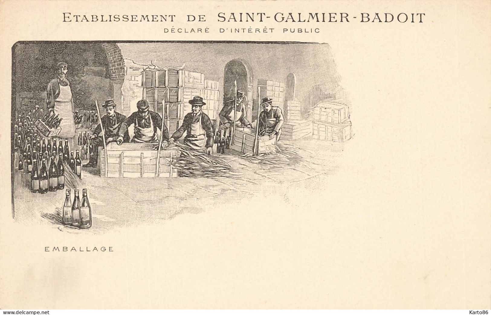 St Galmier * Etablissement BADOIT , Emballage * CPA Publicitaire Ancienne Illustrateur - Other & Unclassified
