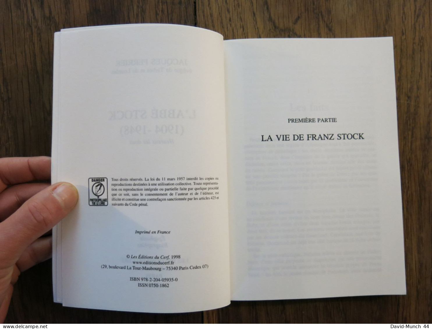 L'abbé Stock: 1904-1948: Heureux Les Doux De Jacques Perrier. Les éditions Du Cerf. 2012 - History